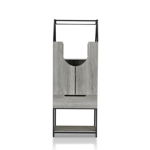 Furniture of America Robble Multi-Storage Wine Cabinet in Vintage Gray Oak - YNJ-19701C35